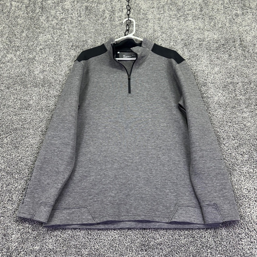 Under Armour Sweatshirt Mens Large Gray ColdGear 1/4 Zip Long Sleeve Golf